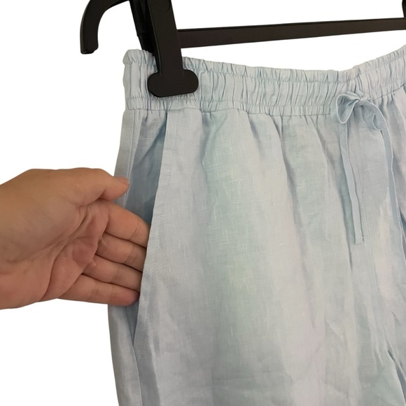 Fanm Mon Demir Drawstring Linen Shorts in Light Lagoon or Light Blue NWOT - Picture 6 of 11
